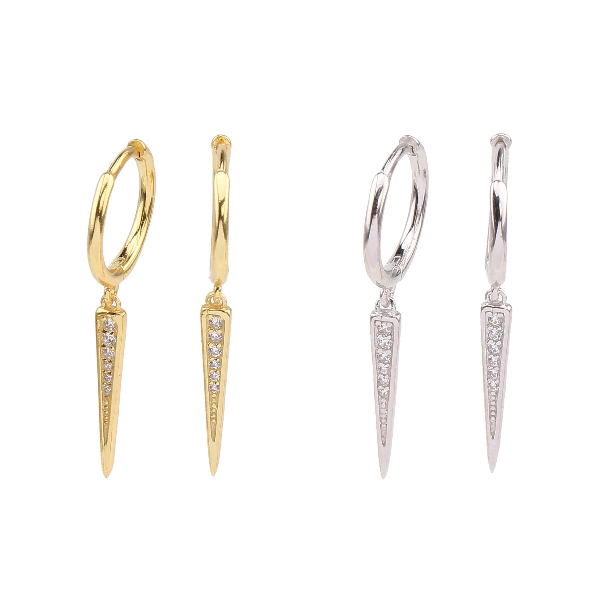Punk Rivet Spike Pendant Round Cartilage 925 Sterling Silver Earrings for Women Jewelry Simple Geometric Earrings Jewelry Gift