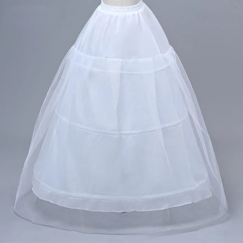 Wholesale Women Bridal 3 Hoops Petticoat Elastic Waist Wedding Dress Bustle Underskirt