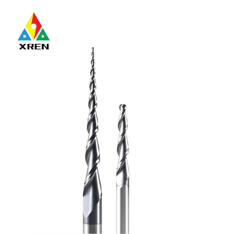 HRC60 Tapered Ball Nose End Mill CNC Milling Cutter Steel Extended Tungsten Carbide 2 Flute Helix Angle Custom ODM/OEM