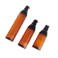 Cosmetic Airless Pump Bottle 15ml 30ml 50ml 100ml 120ml Matte Amber Color with Black Closures