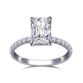 Messi Jewelry MSR-776 Claw Setting PT950 2CT Radiant Cut Lab Grown Diamond Ring