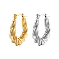 Wholesale Stainless Steel Twist Hoop Huggie Earring Gold Plated Earrings Jewelry for Women China Manufacturer Factory Supplier