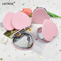 Fashion Small Mirror Hand PU Double Side Foldable Portable Compact Heart Mirror Travel Leather Gift Pocket Makeup Mirrors