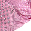 S583 Soft Touch Stretch Custom Rhinestone Diamond Fabric Made Elastic Crystal Fabric Mesh for Clothing