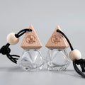 Empty Fragrance Hanging Diffuser Car Perfume Bottle Car Diffuser Bottles Wooden Top