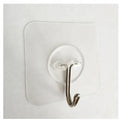 10-Piece Set Transparent Acrylic OPP Bag Single Square Hooks Strong 3kg Light Duty Wall Hooks Seamless Adhesive for Bathroom Use