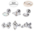 Lotus Wholesale G23 Implanted Titanium Internall Threaded Screws Piercing Labret Helix Cartilage Earrings Piercing Jewelry