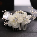 Ancient Style Bride Handmade Hair Comb Retro Pearl Headflower Rhinestone Silk Flower Hair Accessories