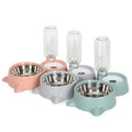 Cheap Plastic Pet Feeding Bowl With Automatic Water Dispenser Double Dog Cat Feeder OEM Factory Wholesale