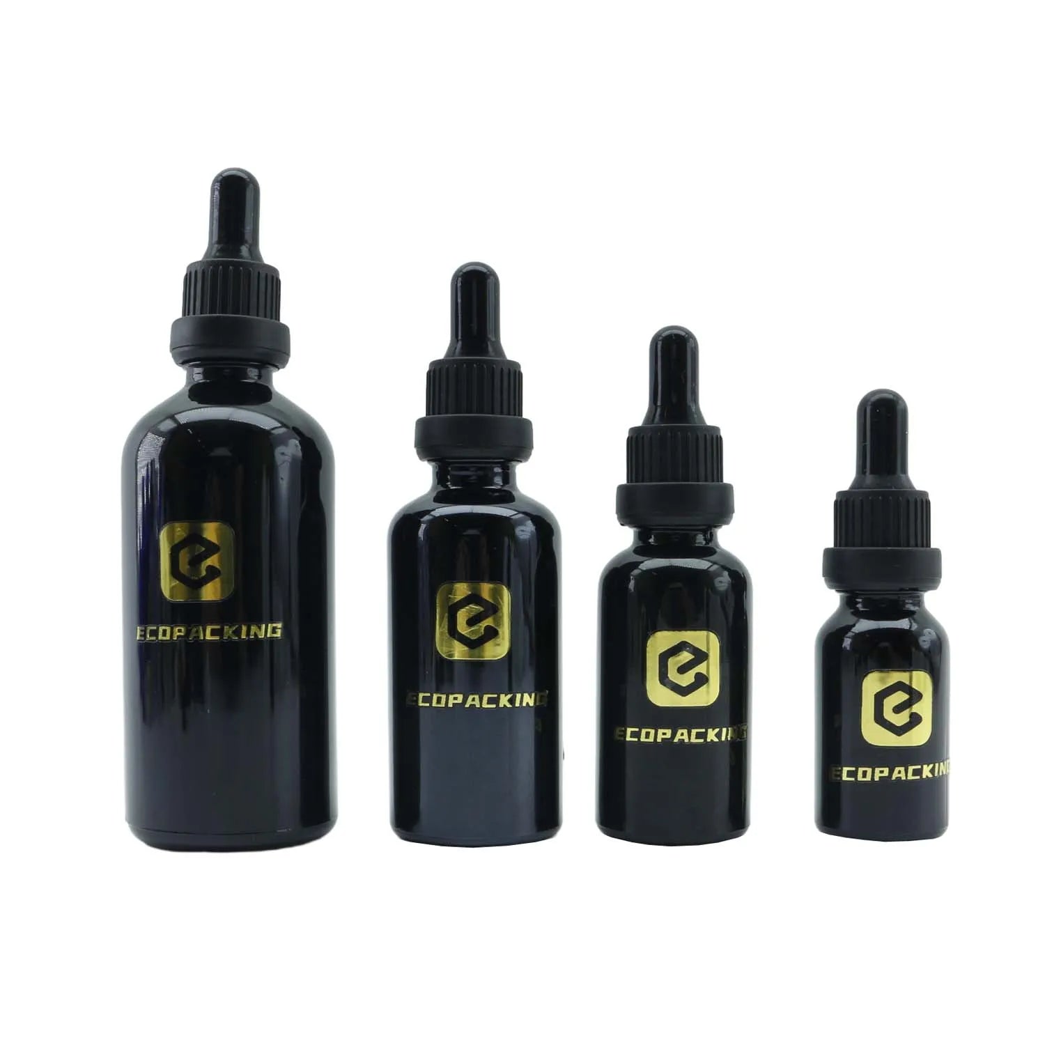 5ml 10ml 15ml 20ml 30ml 50ml 100ml Black Beard Oil Bottles Cosmetic Glass Dropper Bottle for Essential Oil