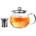 Portable 800ML-1000ML Stovetop Espresso Maker Infuser Borosilicate Glass Tea Maker Durable Removable Stainless Steel Infuser Lid