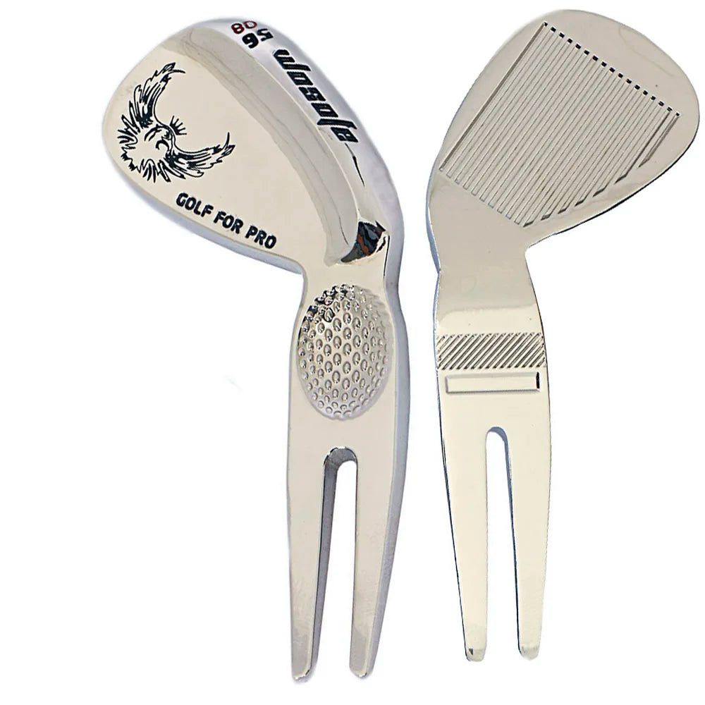 Custom  Putting Green Fork Personalized Pitchfork Wedge Shaped Metal Golf Divot Repair Tools for Golf Course