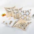 Home Decorative-Throw Pillow Covers Gold Foil Pillow Covers Geometric Square Cushion Covers Decor Sofa Bedroom