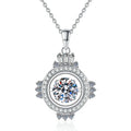 Wholesale 925 Sterling Silver Korean Version of Smart 1 Carat Moissanite Pendant Fashion Light Luxury Clavicle Chain for Women
