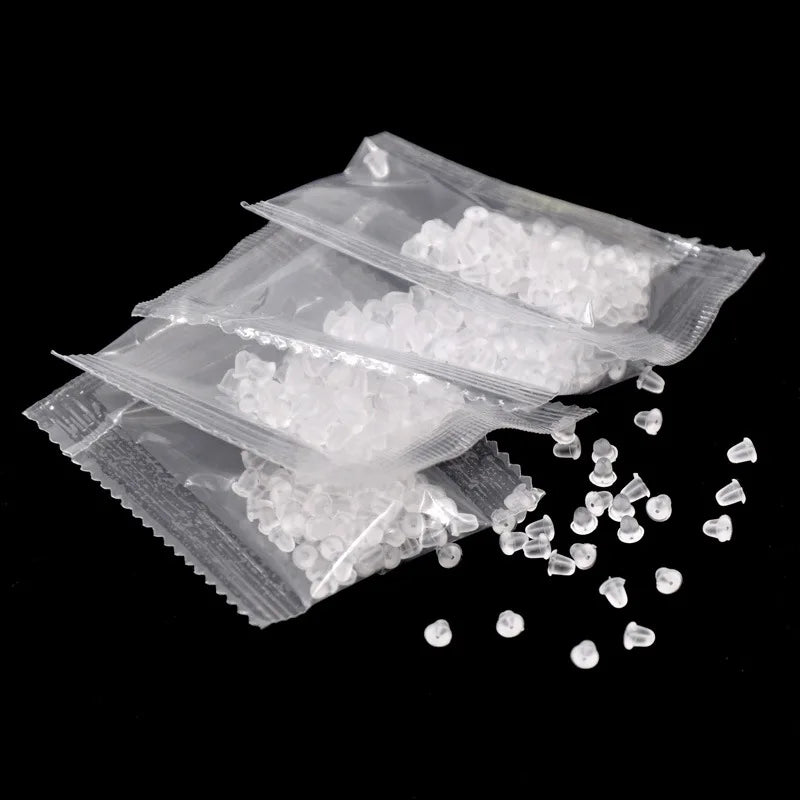 Silicone 4mm Earring Backs Safety Earring Backings Stopper Replacement Kit 100pcs