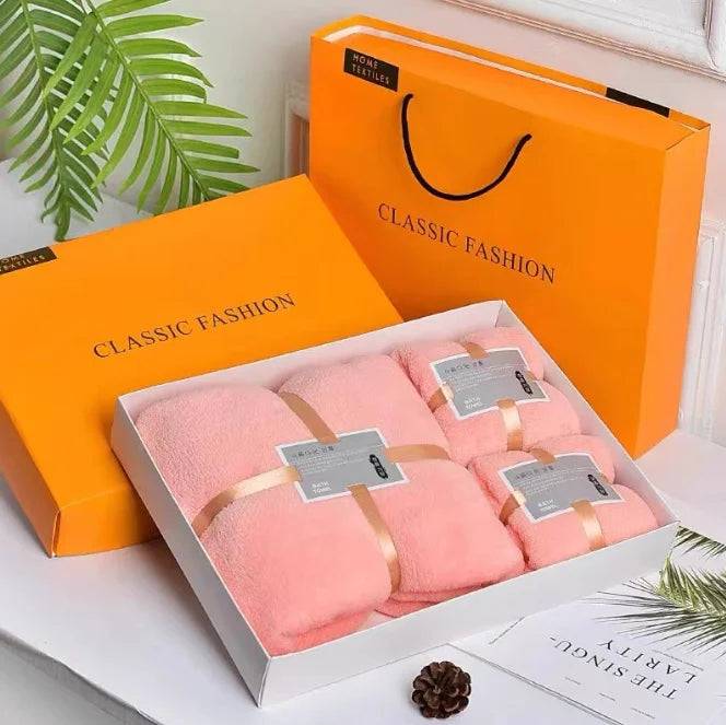 Coral Fleece Face Bath 3 Pieces  Towel Annual Meeting Gift Box Towel Set