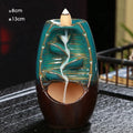 8*12cm Small Size Ceramic Fountain Waterfall Handcraft Censer Scented Cones Support Backflow Incense burner
