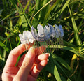 2026 High Wholesale Factory Wicca Moon Mermaid White Crystal Hair Comb DIY Handmade Bridal Hair Accessories Healing Crystals