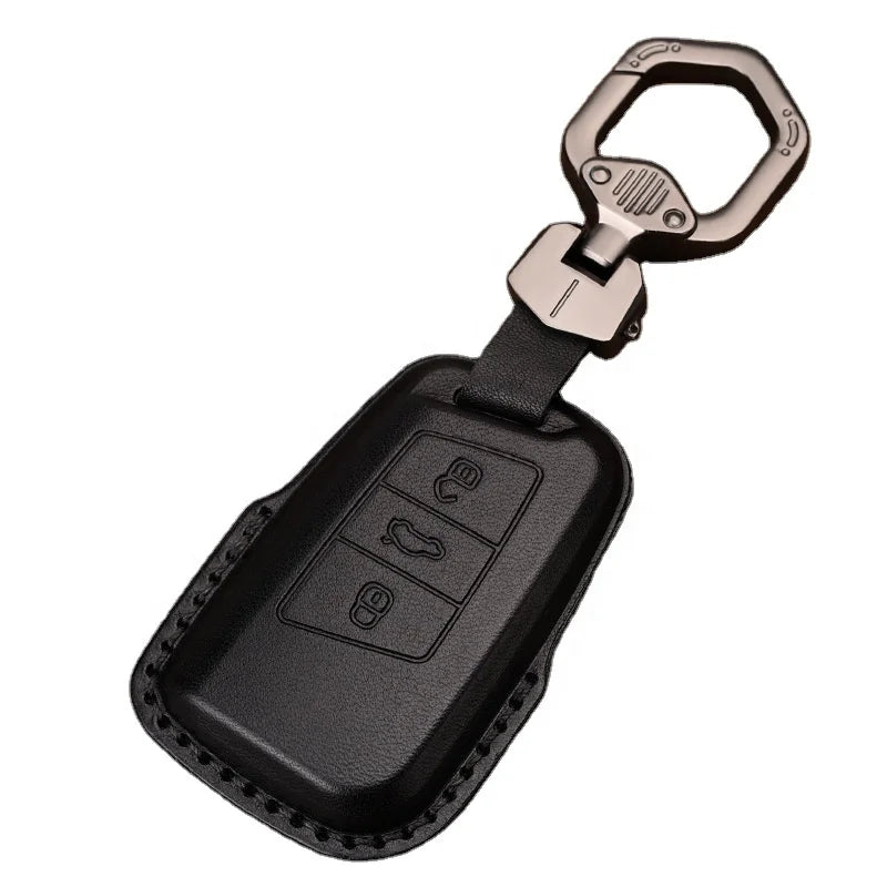 Real Cow Leather Vintage Durable Car Key Pouch Customizable Logo Handmade Crazy Horse Design High Protective Case Hanging