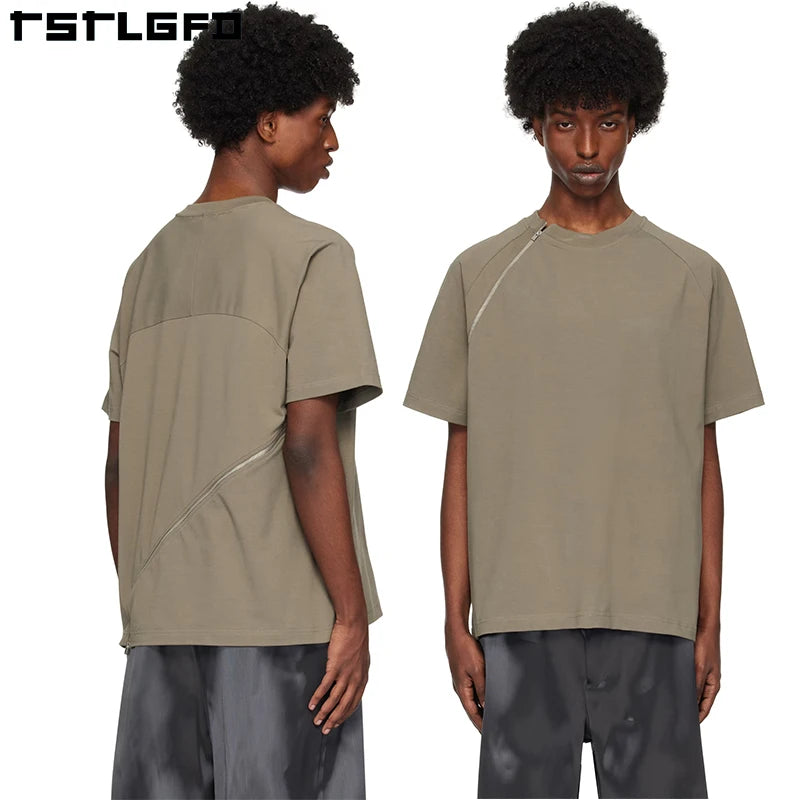 Men's 260GSM 100% Cotton Streetwear Oversized Boxy Raglan Sleeve Heavyweight Cropped T-shirt Manufacture Blank T-shirt