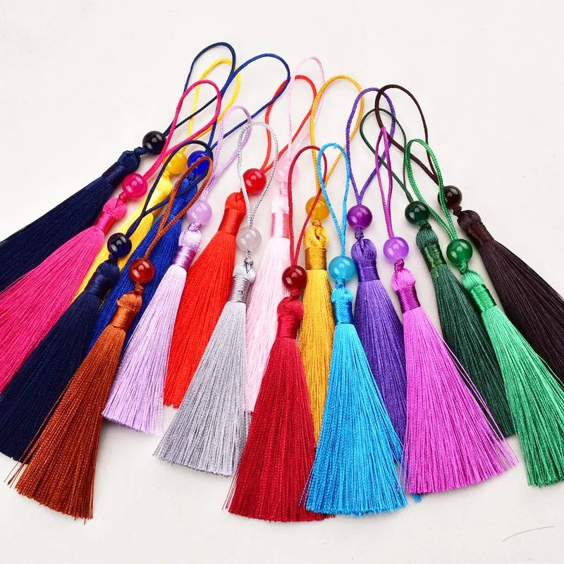 Handmade 7CM Mini Tassels Soft Silky Fringe Trim DIY Craft Home Textile Bookmarks Garment Cellphone Decorative Curtain Projects
