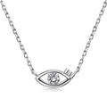 Dylam Dainty Personalized 925 Sterling Silver Hypoallergenic Hollow Eye Shape 5A Diamond Zirconia Jewelry Pendant Necklace