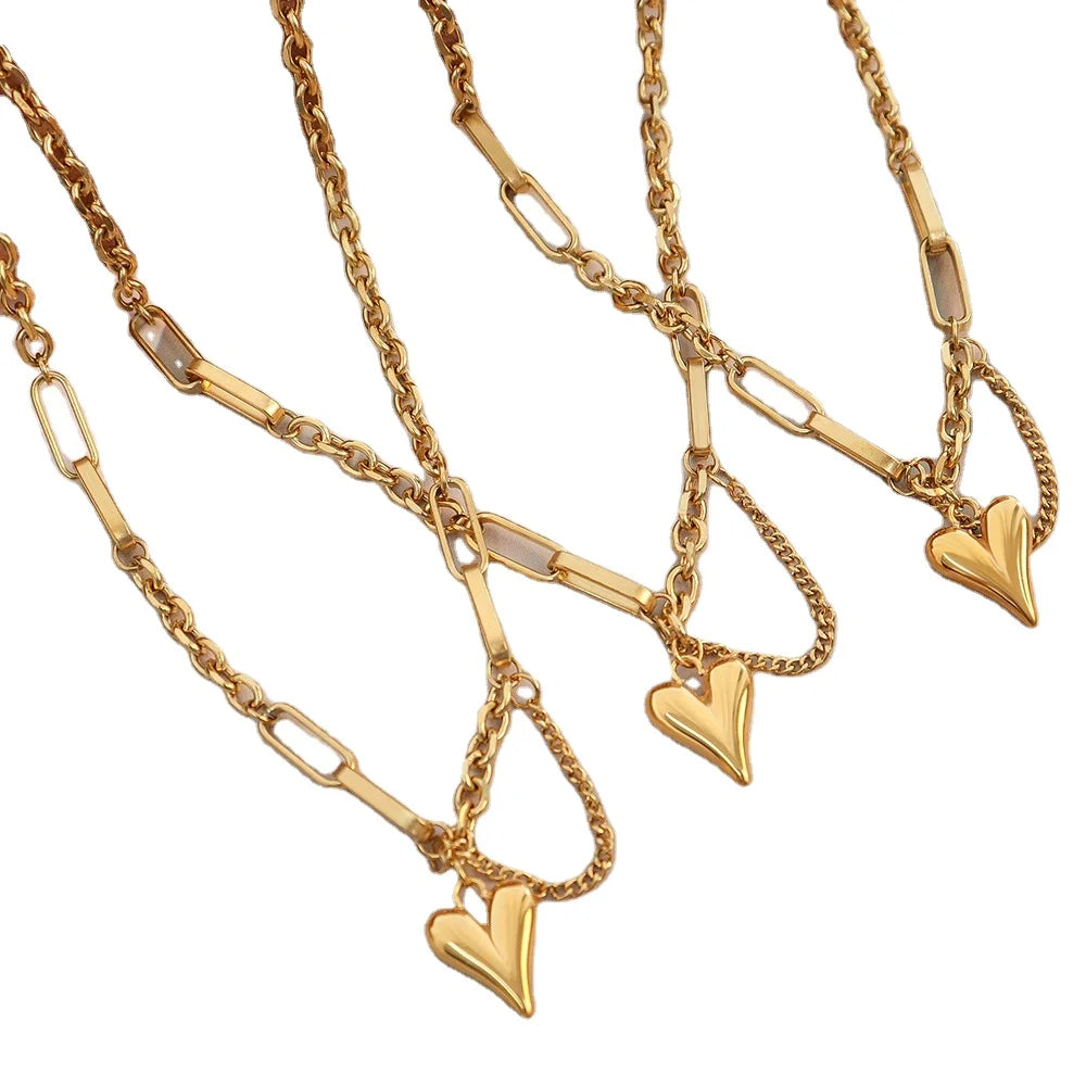 2024 Fashion Jewelry Sets  18 k Gold Jewelry Set Tassel Love Women's Titanium Stainless Steel