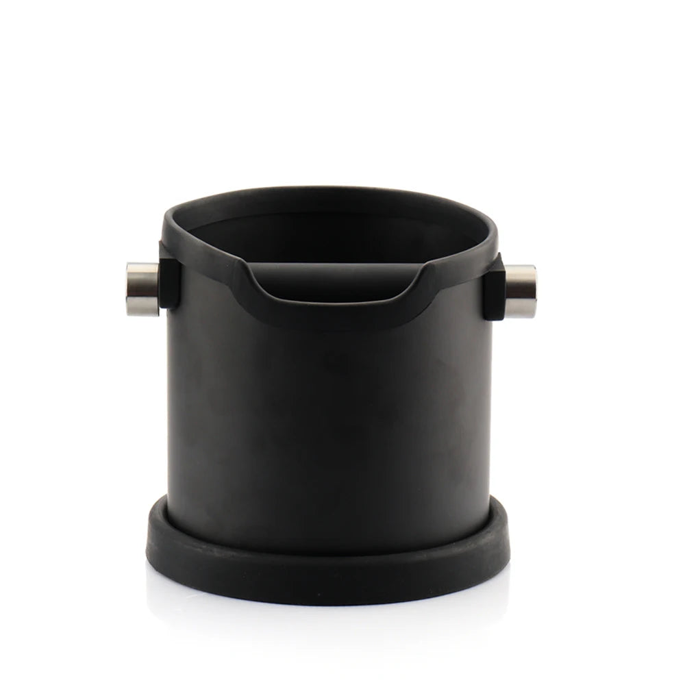 Household Big Round Coffee Grounds Knock Box Commerical Stainless Steel Espresso Portafilter Knock Box Black Silver