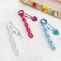 New Color Jelly Acrylic Detachable Chain Keychain Love Key Chain for Keys Bags Women