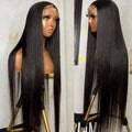 Bone Straight 4C Style HD Lace Front 360 Full Wig Black Women's Brazilian Human Hair Wigs with Transparent Swiss Lace