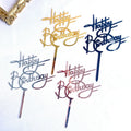 Acrylic Cake Toppers Creative Happy Birthday Cake Decoration Hot Style Colorful Customization Happy Birthday Cake Topper XQA010