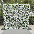 Fabric Artificial Flowers Wedding Floral Backdrop White Color Roll up Green Flowers Wall for Wedding Backdrop