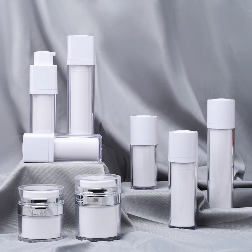 Plastic Acrylic Serum Lotion Twist up Airless Bottles 15Ml 30Ml 50Ml Square Refillable Airless Pump Bottle
