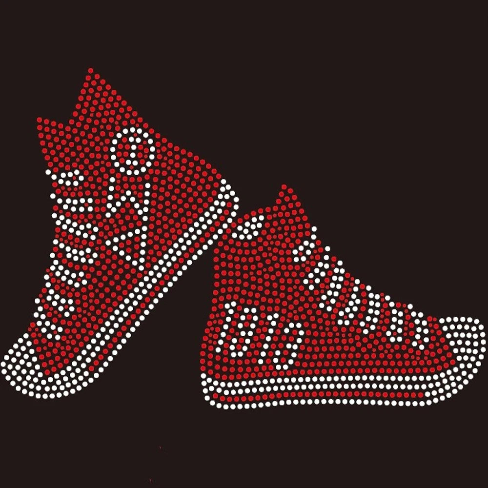 Wholesale Heat Transfer Rhinestone Custom Shoe Pattern Rhinestone Transfers for the T-shirt