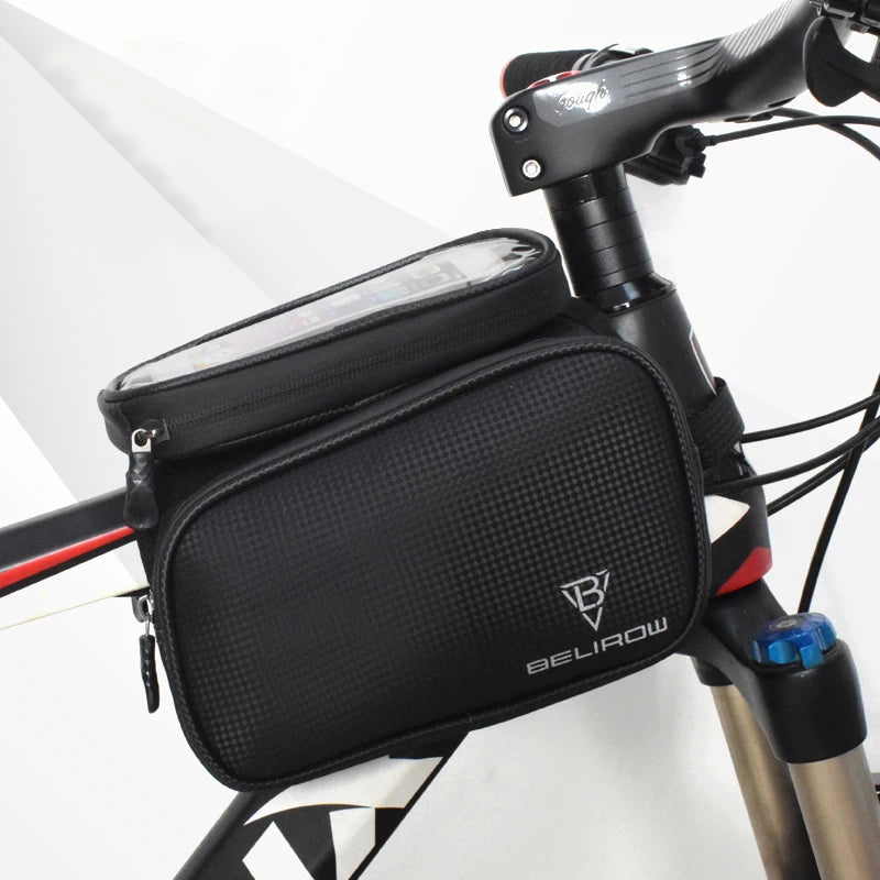 Waterproof Bike Phone Front Frame Bag  MTB Road Cycling Touch Screen Upper Pipe Bags Bicycle Phone Tube Bag
