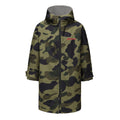 Camouflage Sherpa Fleece Lined 210D Nylon Waterproof Windproof Breathable Quick Dry Embroidered Logo Surf Parka-changing Jacket