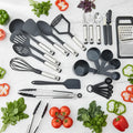 24 Pcs Stainless Steel Kitchen Accessories Set Kitchenware 24 Pieces Tube Handle Nylon Utensil Set