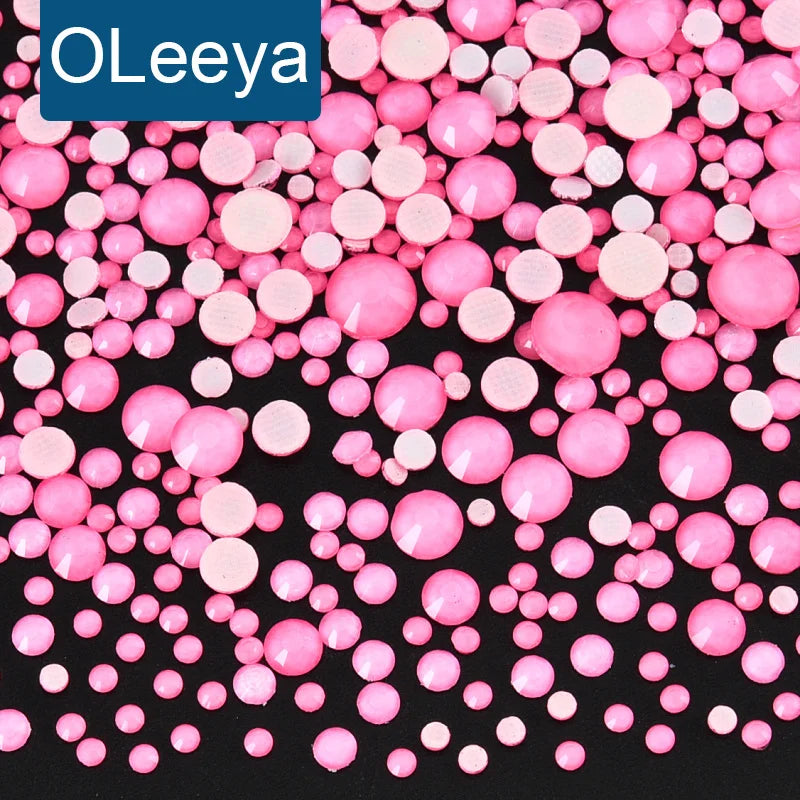 OLeeya Hotfix Rhinestones Mixed Size Glass Rhinestone Strass Crystals Stone Neon Colors Nails Rhinestones for Decoration
