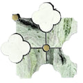 Modern Design Natural Green Marble Mosaic Inlay Waterjet Flower Feature Hotel Interior Wall Kitchen Bathroom 10mm Parquet Sheet