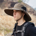 Geehu Unisex Nylon Sun Hats UV Protection Safari Boonie Cap Travel Mountain Climbing Outdoor Fishing Flat Top Wide Brim