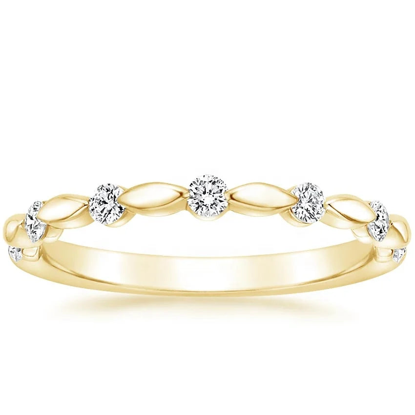 Elegant Jewelry 10K Rose Gold Ring Tension Setting Moissanite Clear Diamond Wedding Ring for Women