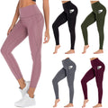 Custom Women Full Length Elastic Waist High Solid Leggings 4 Way Stretch Breathable Lightweight Soft Tummy Control Fitness Yoga