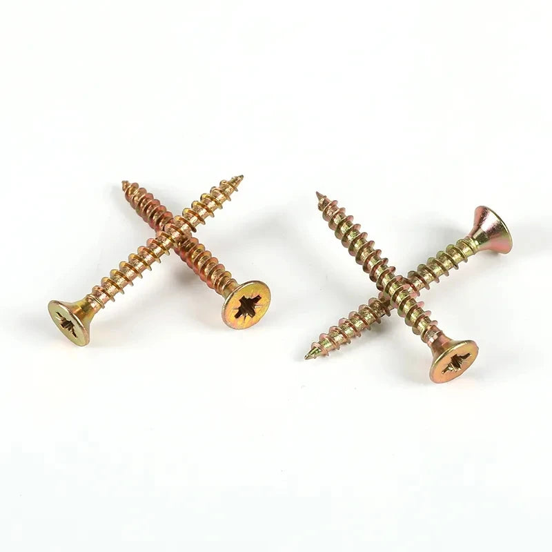 Din7505 White Zinc Plated Pozidriv Chipboard Screw 5*50mm Oval Head Used on Wood Sizes M3 M4 M8 10mm Length