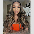 Celebrity Wigs 1b 27 Highlight Color Ocean Wave Unprocessed Virgin Cuticle Aligned Human Hair Lace Front Wigs