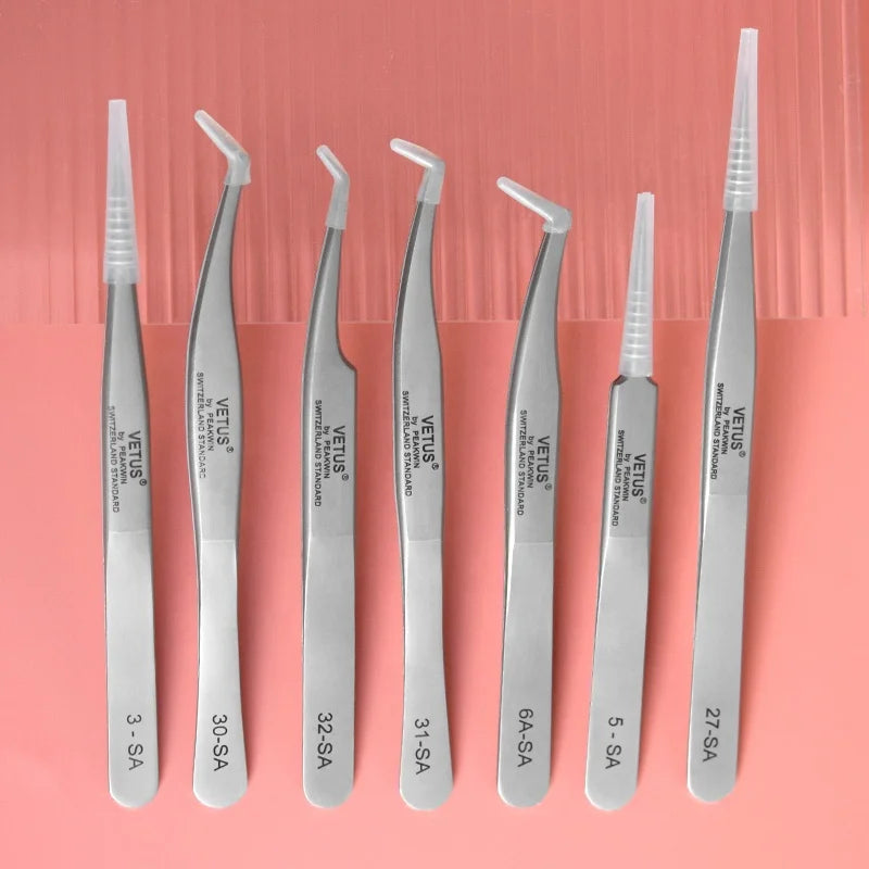 Top Quality Stainless Steel Silver Tweezers for Eyelash Extensions