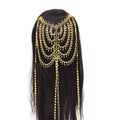 Gold Color Long Tassel Women Hair Jewelry Ethnic Travel Statement Hairband Maang Tikka Headband