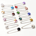 Simple Korean Style Women Sweater Pearl Brooch Suit Shawl Clips Round Rhinestone Safety Pin for Apparel Decoration Jewelry