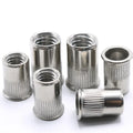 ML08AL (carbon Steel) Large Flat Head Vertical Stripe Rivet Nut M6 * 20.5 Blue White Zinc