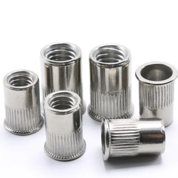 ML08AL (carbon Steel) Large Flat Head Vertical Stripe Rivet Nut M6 * 20.5 Blue White Zinc