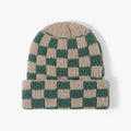 New Autumn and Winter Plaid Woolen Hat for Women Versatile Big Head Circumference Fashionable Cold Hat Warm Knitted Hat